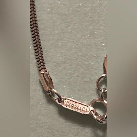 TIFFANY & CO Retired 925 Sterling Silver 1837 Bar Pendant Necklace